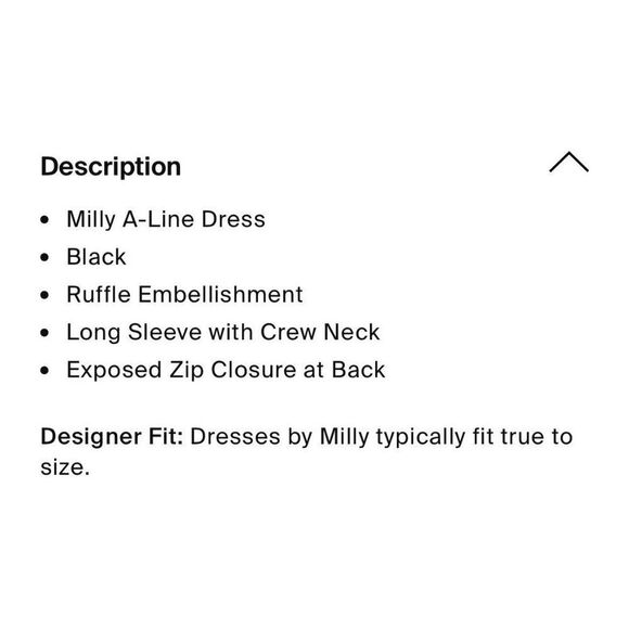 Milly Authentic Solid Black Ribbed Knit Long Sleeve Ruffle Mini Dress Xs Small P - Picture 6 of 9